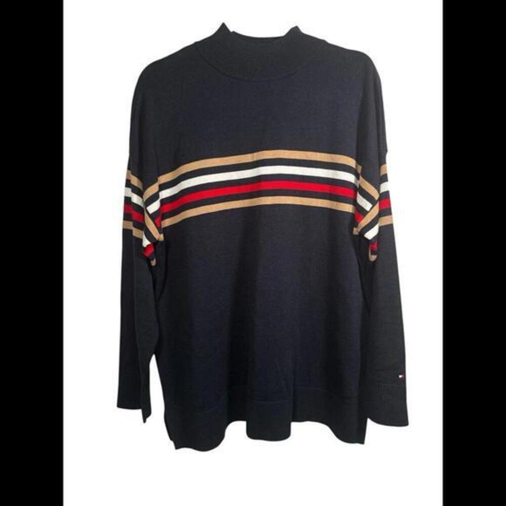 Tommy Hilfiger Mens Turtleneck Pullover Navy Blue Pullover Size Large - Picture 1 of 4